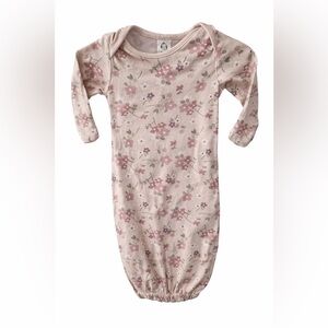 Gerber Organic Cotton Baby Gown with Pink Floral Design
